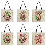 Avocado Fruit Cartoon Shopping Bag Eco Friendly Shoulder Bag