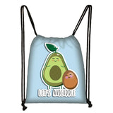 Avocado Lemon Backpack Women Softback Rucksack Ladies Drawstring Bag