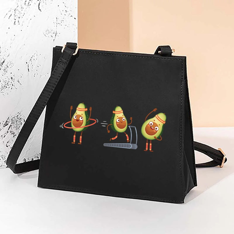 Avocado Pattern Square Bag Shoulder Messenger Tote Bag All-match Square Bags