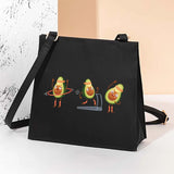 Avocado Pattern Square Bag Shoulder Messenger Tote Bag All-match Square Bags
