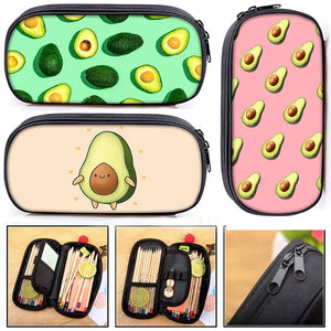 Avocado Print Pencil Bag Boys Girls Study Stationery Box Cosmetic Bags