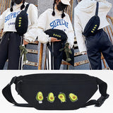 Avocado Smile Print Waist Bag Sport Bum Bag Running Jogging Crossbody Bag