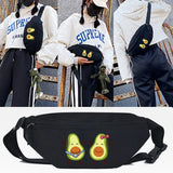 Avocado Smile Print Waist Bag Sport Bum Bag Running Jogging Crossbody Bag