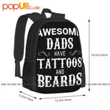 Dads Tattoo & Beard Backpack Gym Swimming Shopping Bag