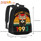 Funny Cat Backpack Large Capacity Bookbag Swimming Sports Bag