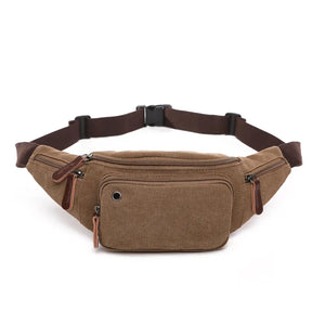 Canvas Waist Bag Men Fanny Pack Outdoor Money Belt Bag