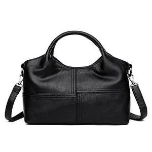 Women Patchwork PU Leather Tote Bag Handbags Ladies Shoulder Bag