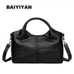 Women Patchwork PU Leather Tote Bag Handbags Ladies Shoulder Bag
