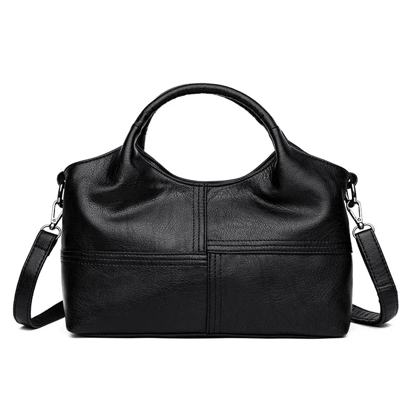 Women Patchwork PU Leather Tote Bag Handbags Ladies Shoulder Bag
