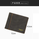 Men Matte Leather Trifold Wallet Vintage PU Leather Wallet