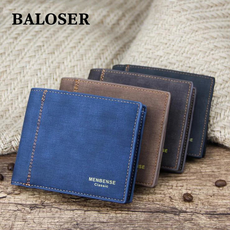 Men Matte Leather Trifold Wallet Vintage PU Leather Wallet
