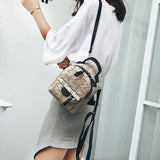 Printed PU Women Backpacks Casual Mini Multi-Purpose Shoulder Small Backpack