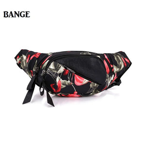 Canvas Flower Waist Pack Chest Fanny Bags Women Messe