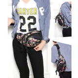 Canvas Flower Waist Pack Chest Fanny Bags Women Messe