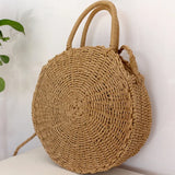 Women Round Straw Bag Rattan Messenger Bags Bamboo Bag