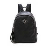 Retro Solid Double Shoulder Pack Travel Small Backpack PU Bagpack