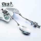Handcrafted Stainless Steel Fork & Spoon Set