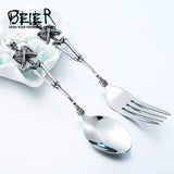 Handcrafted Stainless Steel Fork & Spoon Set