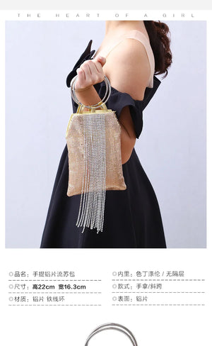 Eur. & Am. Diamond Tassel Dinner Handbag - Direct Manufacturer
