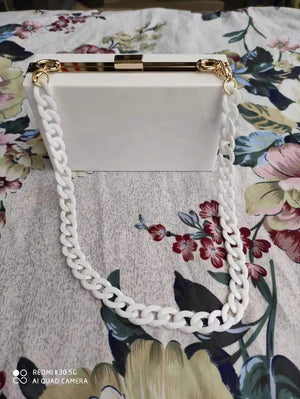 Acrylic Transparent Clutch Bag Chain Women Evening Handbag Shoulder Bag