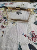 Square Acrylic Crossbody Bag for Women in Gold