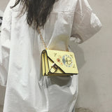 Mini Girl Small Satchel Embroidery Flower Chain Bag Single Shoulder Bag