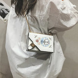 Mini Girl Small Satchel Embroidery Flower Chain Bag Single Shoulder Bag