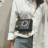 Mini Girl Small Satchel Embroidery Flower Chain Bag Single Shoulder Bag