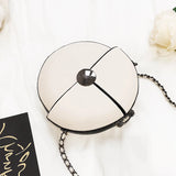 Women's Round Chain Shoulder Bag Mini Messenger Bag