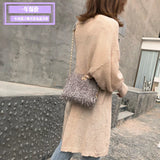 Women Winter Tassels Plush Bag Chain Shoulder Satchel