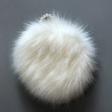 Women's Rabbit Hair Winter Bag with Pearl Shoulder Strap
