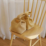 Ladies' Khaki Straw Weaving Handbag Single Shoulder Bag