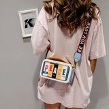 Women's PU Clutch Bag Spring Printing Letter Inclined Shoulder Bag