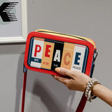 Women's PU Clutch Bag Spring Printing Letter Inclined Shoulder Bag