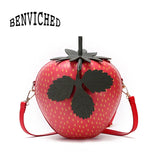 Women's Spring Mini Coin Purse Red Strawberry Shoulder Bag