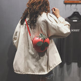 Women's Spring Mini Coin Purse Red Strawberry Shoulder Bag