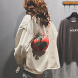 Women's Spring Mini Coin Purse Red Strawberry Shoulder Bag