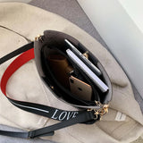 BENVICHED Messenger bag Women Bucket Shoulder Bag large capacity vintage Matte P