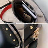 BENVICHED Messenger bag Women Bucket Shoulder Bag large capacity vintage Matte P