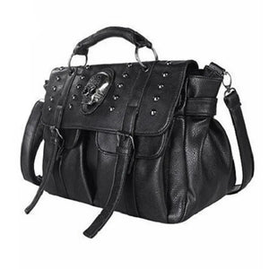 Skull Rivet Shoulder Bag Punk Lady Handbag All-Match Tote