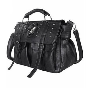 Skull Rivet Shoulder Bag Punk Lady Handbag All-Match Tote