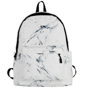 Marbling Canvas Backpack for Teenagers Girls Large Capacity School Bag
