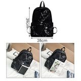Marbling Canvas Backpack for Teenagers Girls Large Capacity School Bag