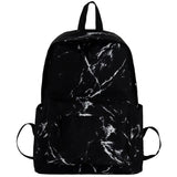 Marbling Canvas Backpack for Teenagers Girls Large Capacity School Bag