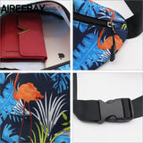 Leaf Print Canvas Fanny Pack Women Waist Bag