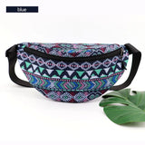Leaf Print Canvas Fanny Pack Women Waist Bag