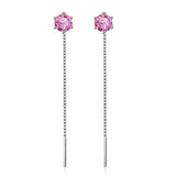 Colorful Moissanite Drop Earrings for Female S925 Sterling Silver Jewelry