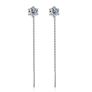 Colorful Moissanite Drop Earrings for Female S925 Sterling Silver Jewelry