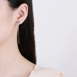Colorful Moissanite Drop Earrings for Female S925 Sterling Silver Jewelry