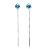 Colorful Moissanite Drop Earrings for Female S925 Sterling Silver Jewelry